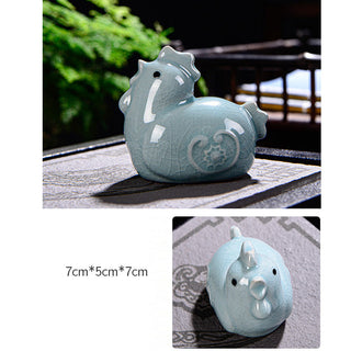 Buddha Gift Chinese Zodiac Wealth Ceramic Tea Pet Home Figurine Decoration