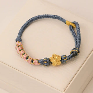 Buddha Gift Peach Blossom Design Wealth String Bracelet