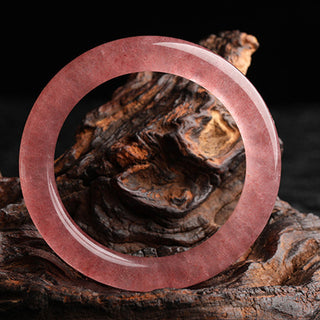 Buddha Gift Natural Strawberry Quartz Love Healing Bracelet Bangle