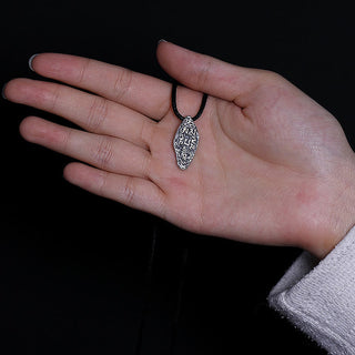 Buddha Gift Tibetan 925 Sterling Silver Om Mani Padme Hum Dorje Vajra Engraved Strength Necklace Pendant