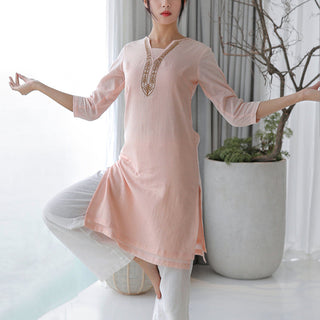 Buddha Gift 2Pcs Tai Chi Meditation Yoga Cotton Clothing Top Pants Women's Set