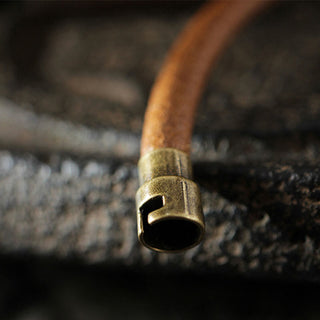 Buddha Gift Retro Leather Luck Healing Copper Magnetic Buckle Bracelet