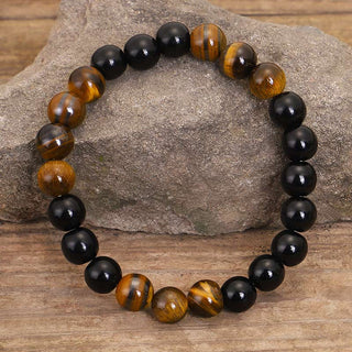 Buddha Gift Tibetan Black Onyx Tiger Eye Protection Necklace Mala Set