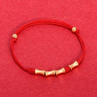 Buddha Gift 925 Sterling Silver Bamboo Design Protection Luck Braided Bracelet