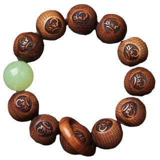 Buddha Gift Tibetan Rosewood Engraving Tiger Protection Bracelet