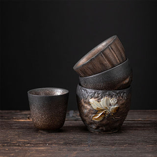 Buddha Gift Lotus Pod Leaf Flower Auspicious Clouds Ceramic Teacup Kung Fu Tea Cup