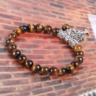 Buddha Gift Natural Gemstone Tree of Life Lucky Charm Stretch Bracelet