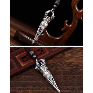 Buddha Gift Tibetan Om Mani Padme Hum Dorje Vajra Design Wisdom Rotatable Necklace Pendant