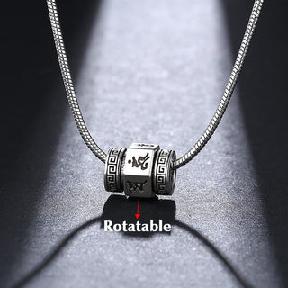 Buddha Gift Tibetan Om Mani Padme Hum Peace Necklace Rotatable Pendant