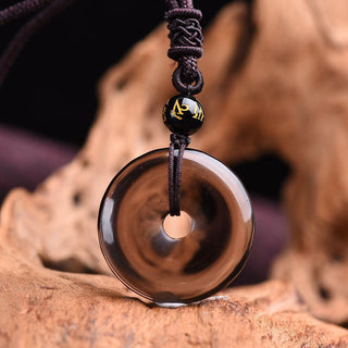 Buddha Gift Tibetan Obsidian Protection Necklace