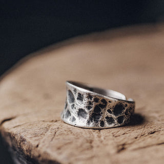 Buddha Gift 925 Sterling Silver Bump Texture Design Protection Ring