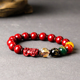 Buddha Gift God Of Wealth Cinnabar PiXiu Blessing Bracelet