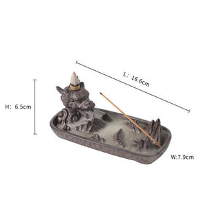 Buddha Gift Dragon Mountain Strength Ceramic Incense Burner Decoration