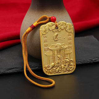 Buddha Gift Feng Shui Auspicious Star Wenchang Pen Pagoda Koi Fish Car Hanging Decoration
