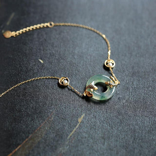 Buddha Gift Cyan Jade Koi Fish Healing Harmony Bracelet