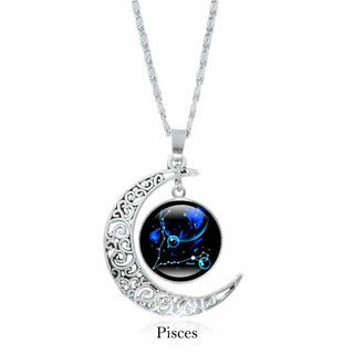 Buddha Gift 12 Constellations of the Zodiac Moon Protection Necklace Chain Pendant