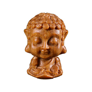 Buddha Gift Chinese Zodiac Natal Buddha Green Sandalwood Lotus Engraved Positive Home Decoration