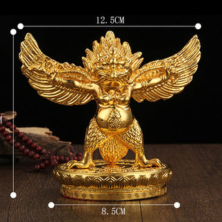 Buddha Gift Tibetan Gold Garuda Bird Alloy Protection Home Decoration