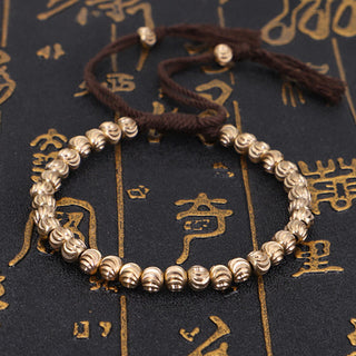Buddha Gift Tibetan Handmade Copper Bead Luck String Bracelet