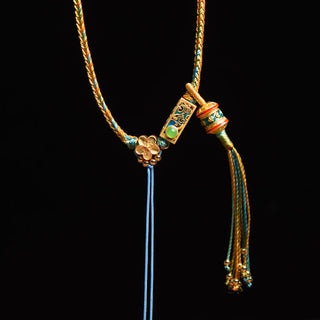 Buddha Gift Colorful String Copper Wealth Necklace Pendant