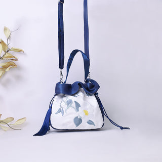 Buddha Gift Suzhou Embroidery Camellia Magnolia Peony Lotus Silk Tote Crossbody Bag Shoulder Bag Handbag