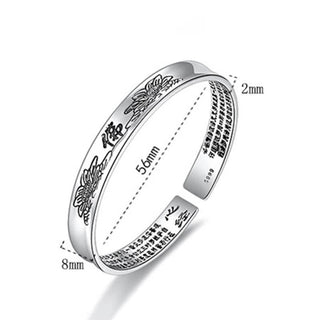 Buddha Gift Heart Sutra Mantra Lotus Peace Copper Cuff Bracelet Bangle