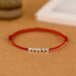 Buddha Gift 925 Sterling Silver Red String Braid Bracelet Anklet