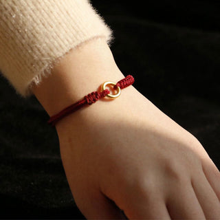 Buddha Gift Alloy Peace Buckle Luck Red String Bracelet
